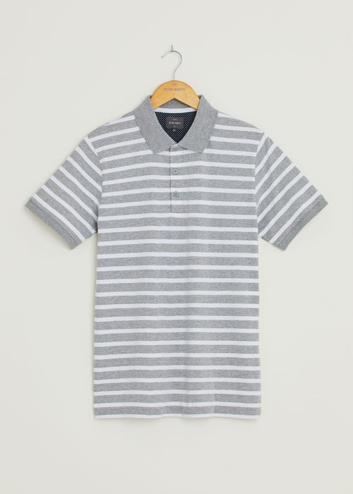 Gresley Polo Shirt - Grey/White