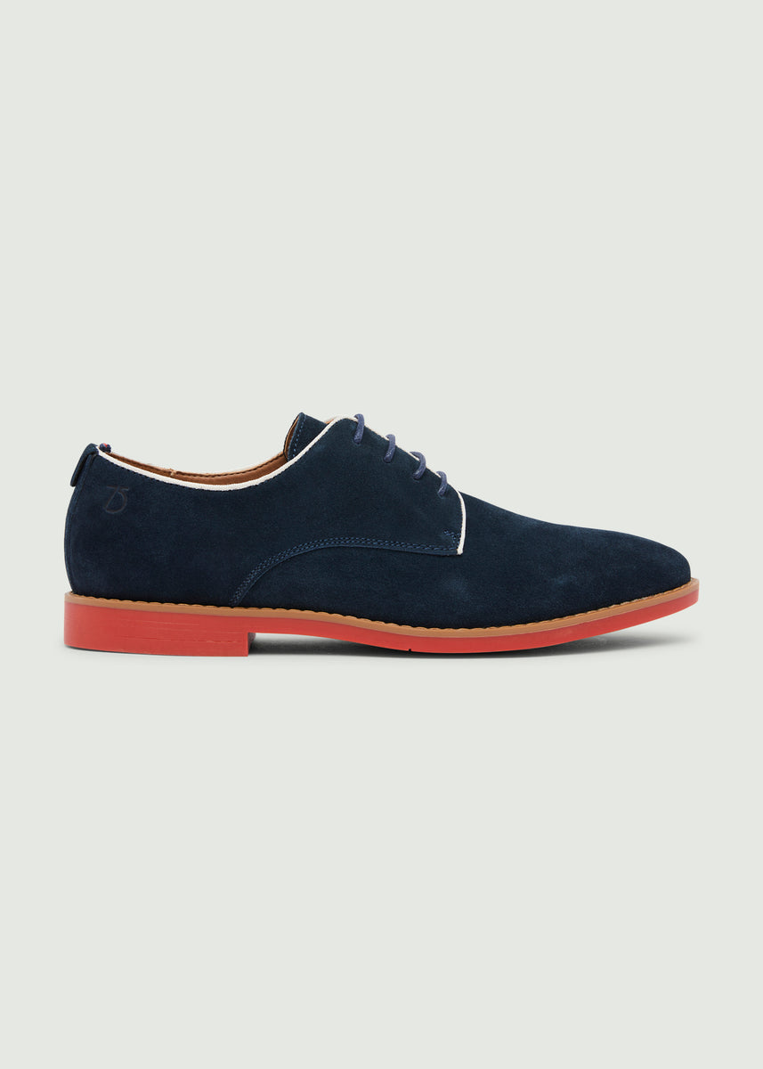 Elter Suede Shoe Navy Red Peter Werth