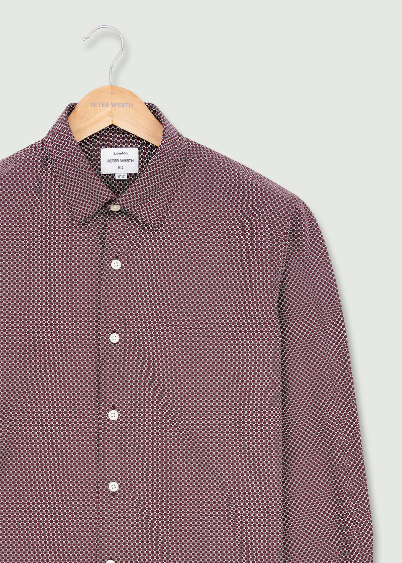 Maxwell Long Sleeve Shirt - Burgundy