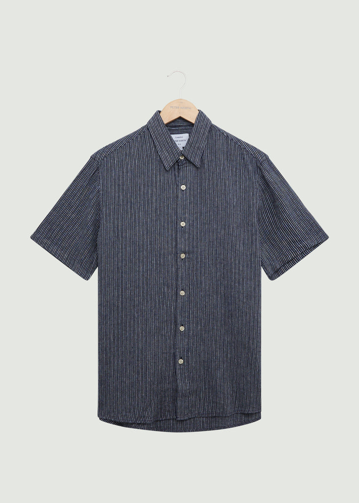 Ledston SS Shirt - Dark Navy/White