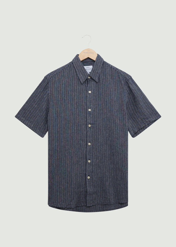 Ledston SS Shirt - Dark Navy/White