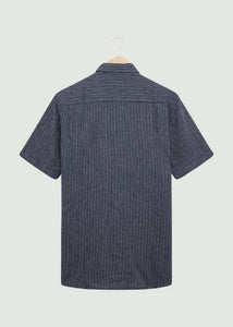 Ledston SS Shirt - Dark Navy/White