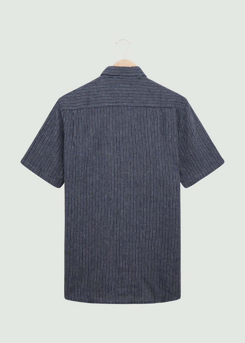 Ledston SS Shirt - Dark Navy/White