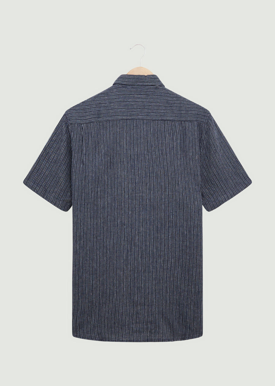 Ledston SS Shirt - Dark Navy/White