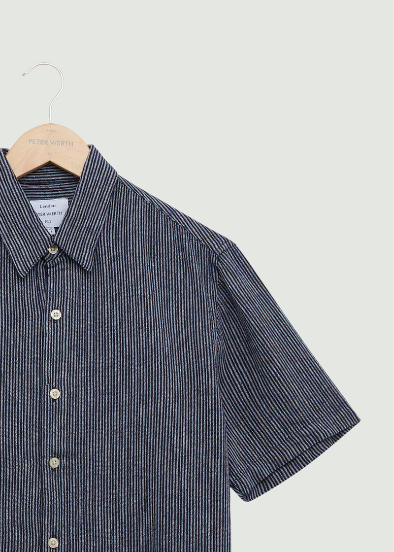 Ledston SS Shirt - Dark Navy/White