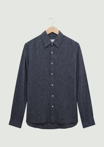 Raymont LS Shirt - Dark Navy/White