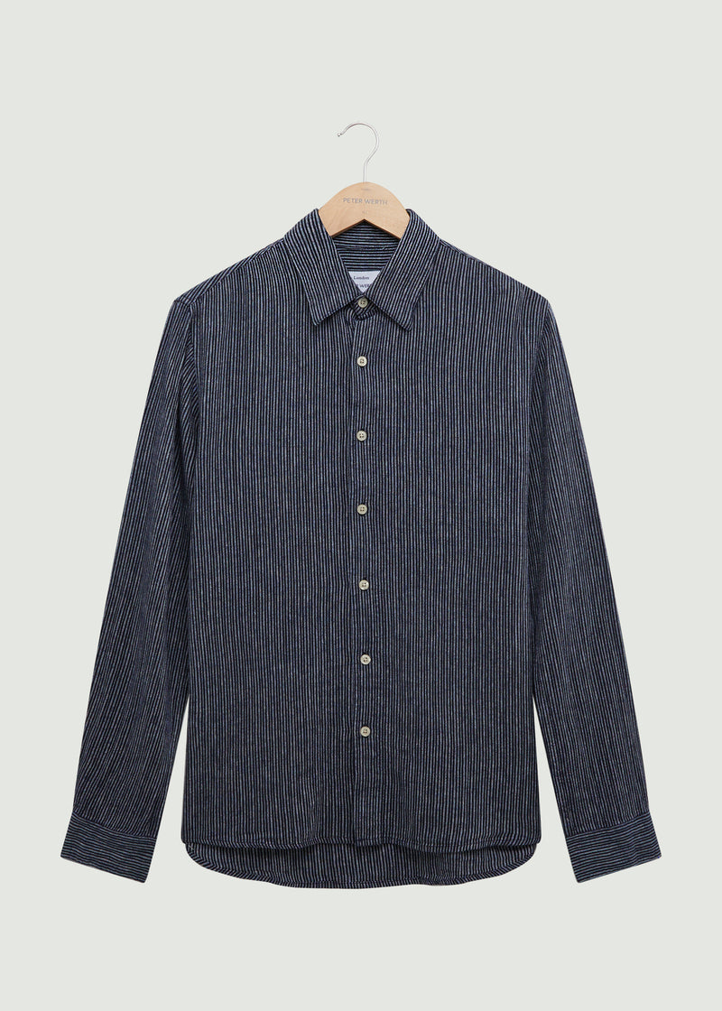 Raymont LS Shirt - Dark Navy/White