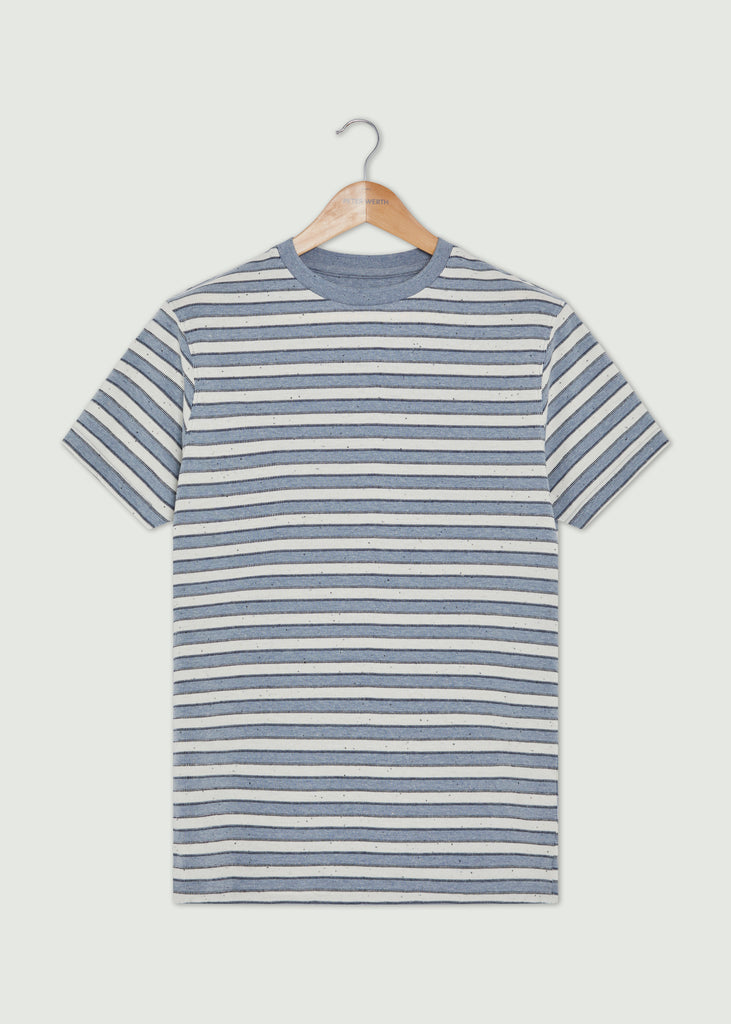 Dawes T-Shirt - Blue Marl/White