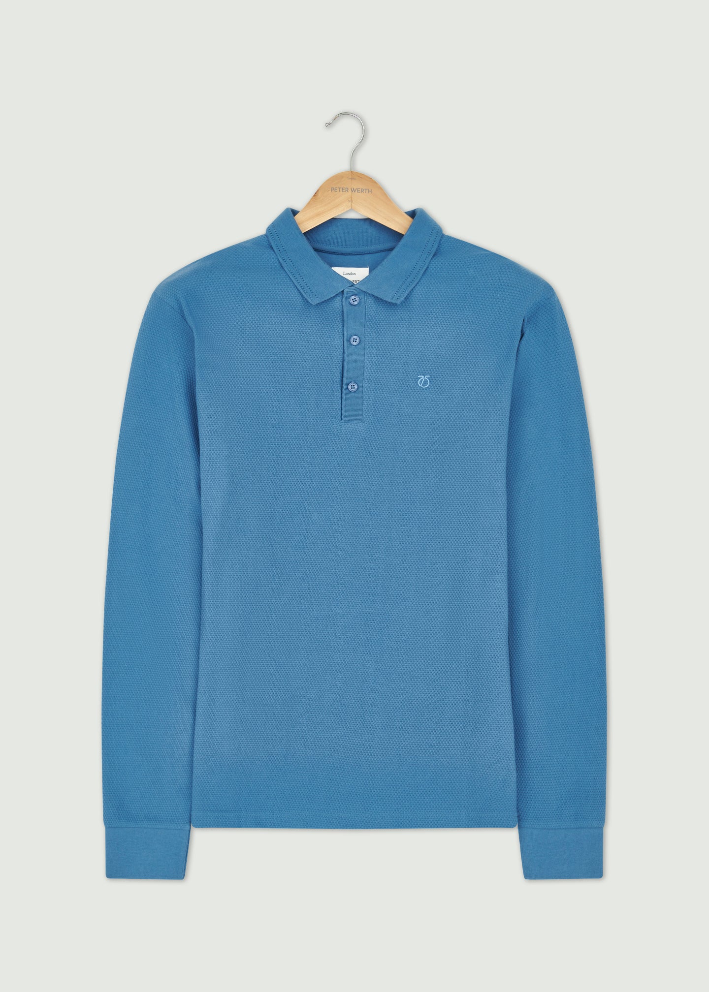 Barone Long Sleeve Polo - Blue