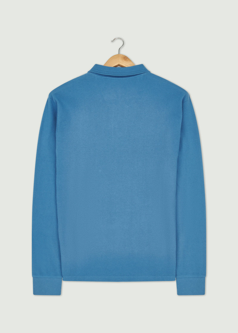 Barone Long Sleeve Polo - Blue