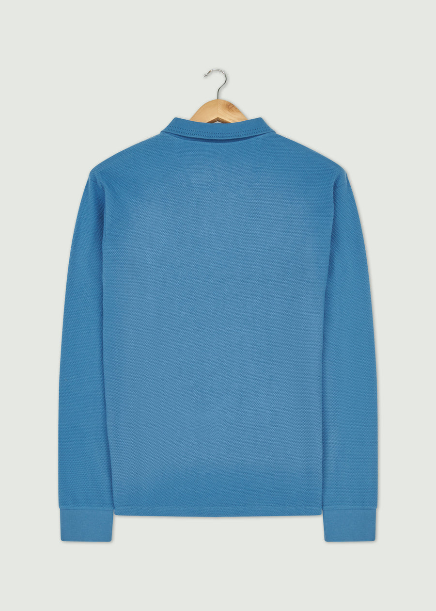 Barone Long Sleeve Polo - Blue