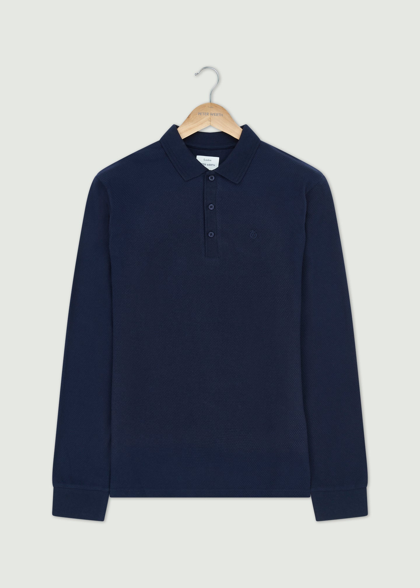 Barone Long Sleeve Polo Dark Navy Peter Werth