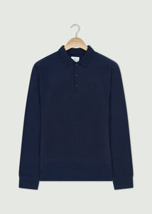 Barone Long Sleeve Polo - Dark Navy
