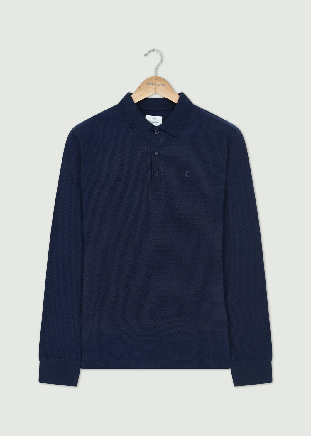 Barone Long Sleeve Polo - Dark Navy