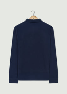 Barone Long Sleeve Polo - Dark Navy