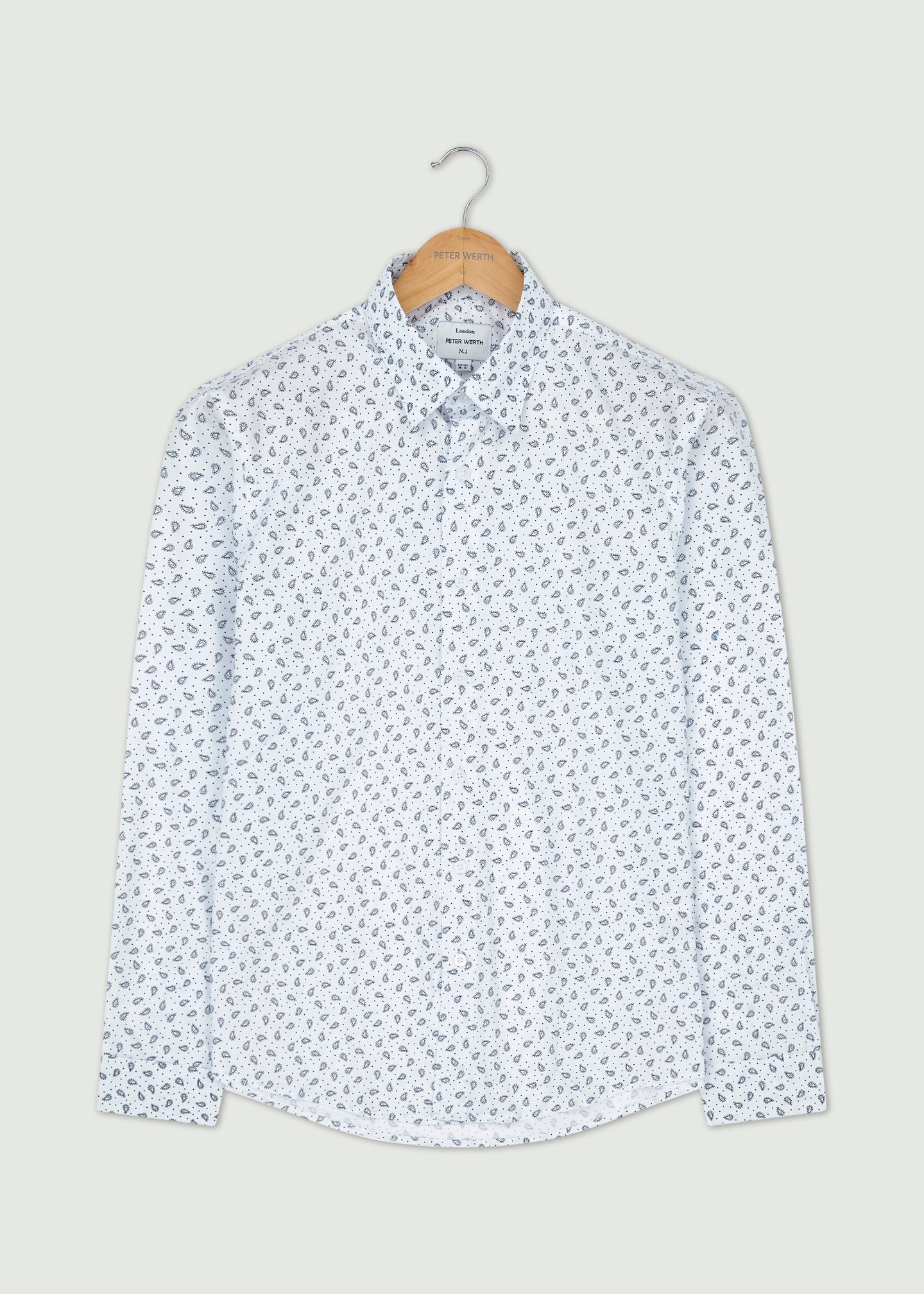Issac Long Sleeve Shirt - White/Navy