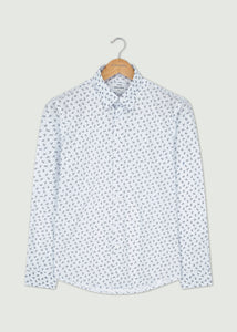 Issac Long Sleeved Shirt - White/Navy