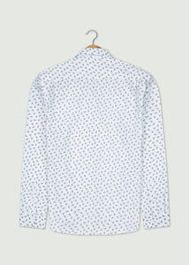 Issac Long Sleeved Shirt - White/Navy