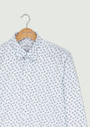 Issac Long Sleeve Shirt - White/Navy