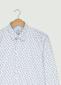 Issac Long Sleeved Shirt - White/Navy