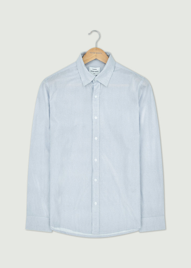 Jacques Long Sleeve Shirt - White/Navy