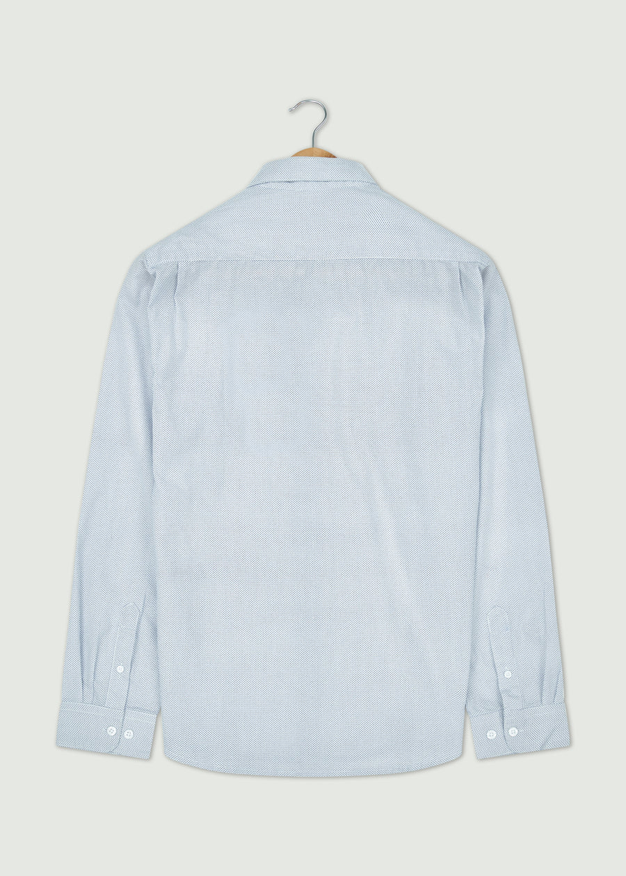 Jacques Long Sleeve Shirt - White/Navy