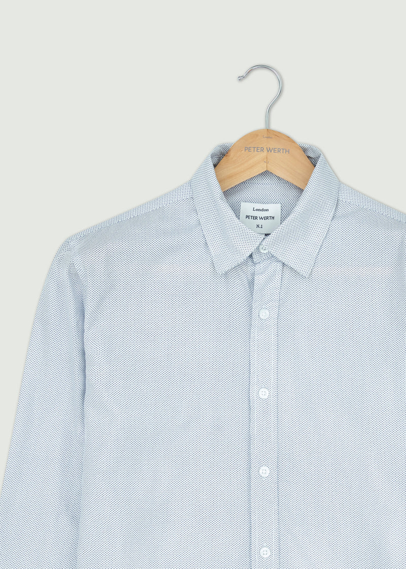 Jacques Long Sleeve Shirt - White/Navy