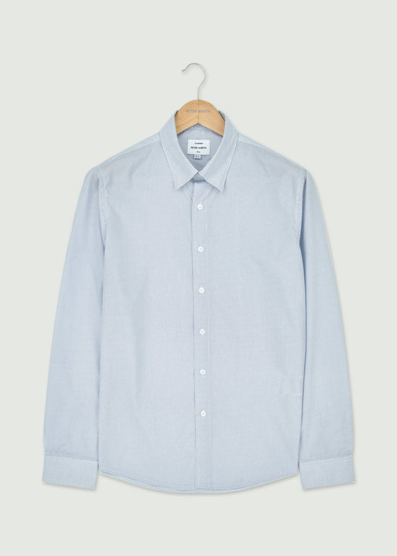 Bayonne Long Sleeve Shirt - White/Navy