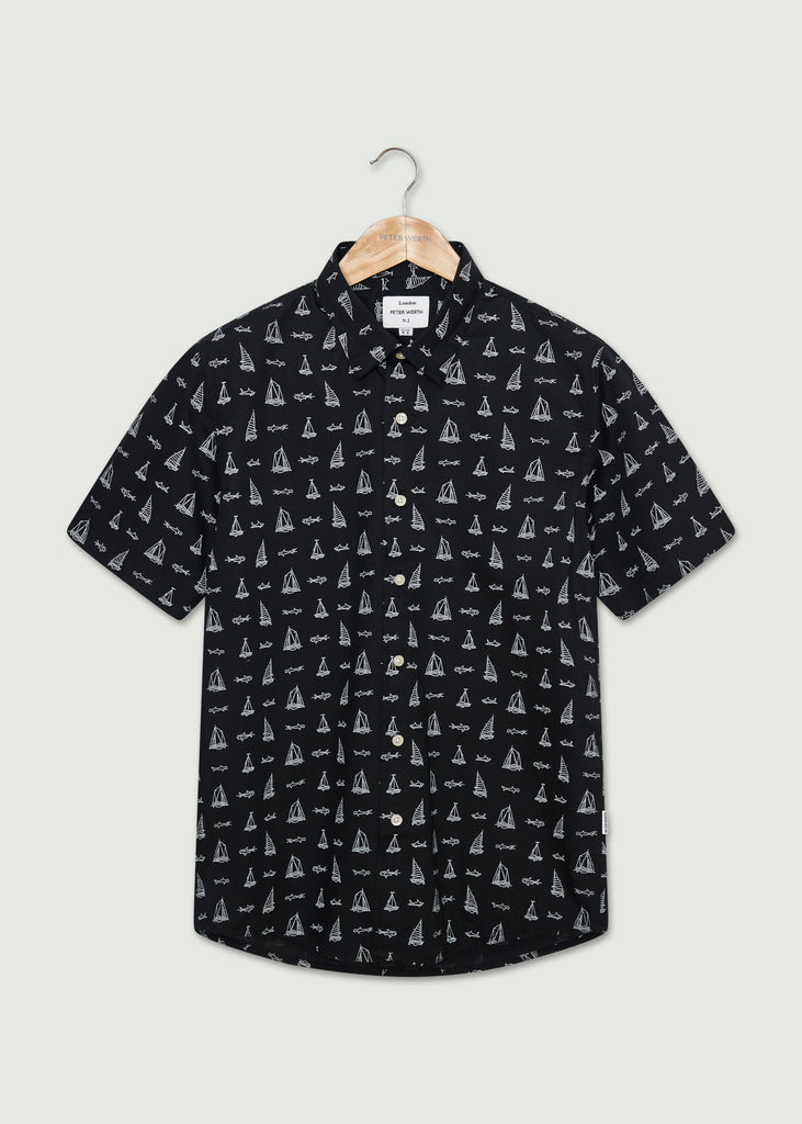 Hargrave Short Sleeve Shirt - Black/White