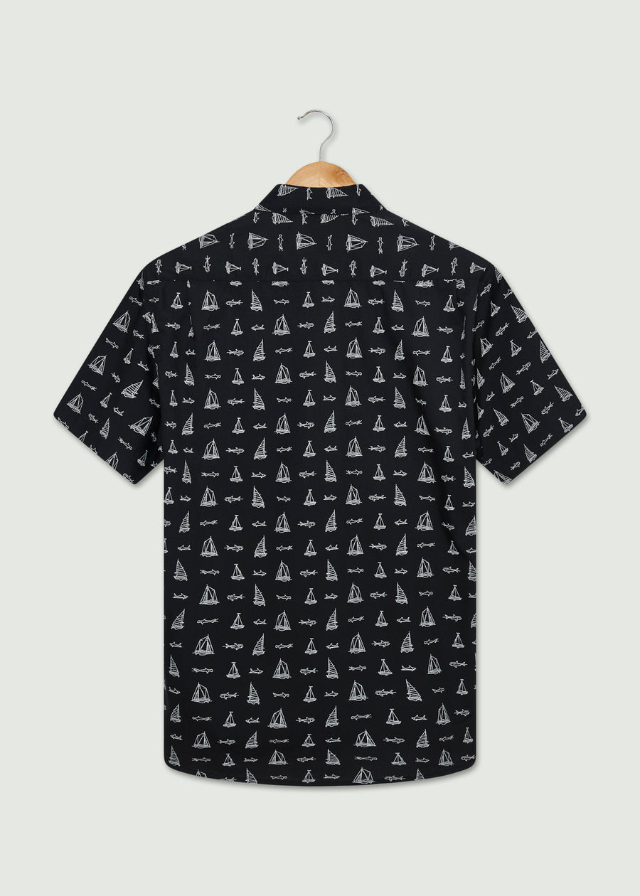 Hargrave Short Sleeve Shirt - Black/White