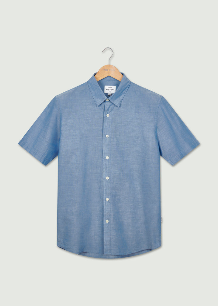 Gav Short Sleeved Shirt - Indigo