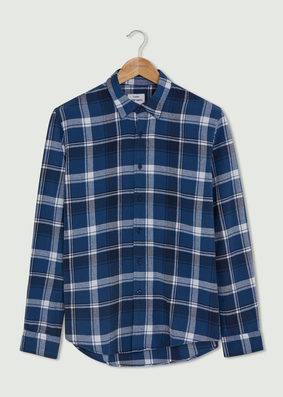 Elderton Long Sleeve Shirt - Blue/White