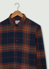 Load image into Gallery viewer, Flaxley Long Sleeve Shirt - Navy/Orange