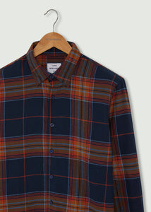 Flaxley Long Sleeve Shirt - Navy/Orange