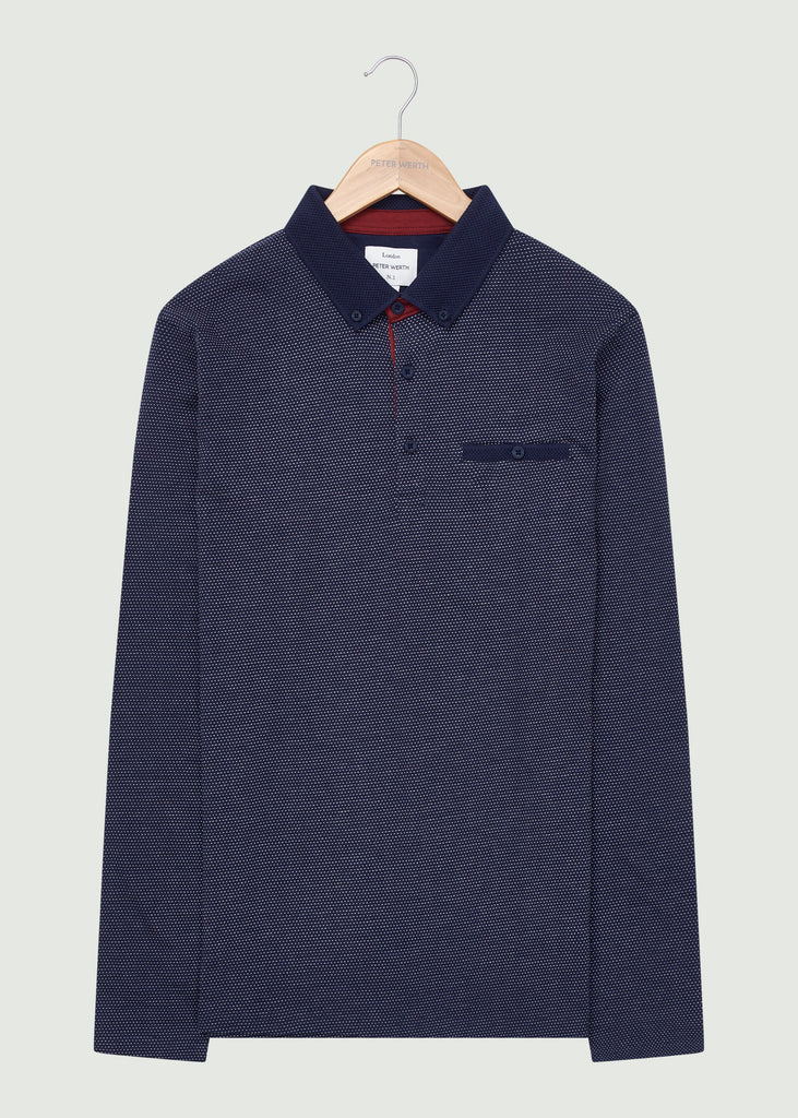 Elliston LS Polo Shirt - Navy