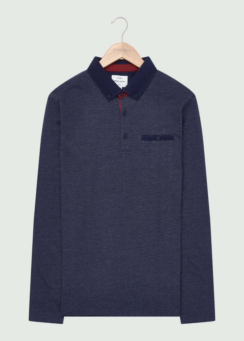 Elliston LS Polo Shirt - Navy