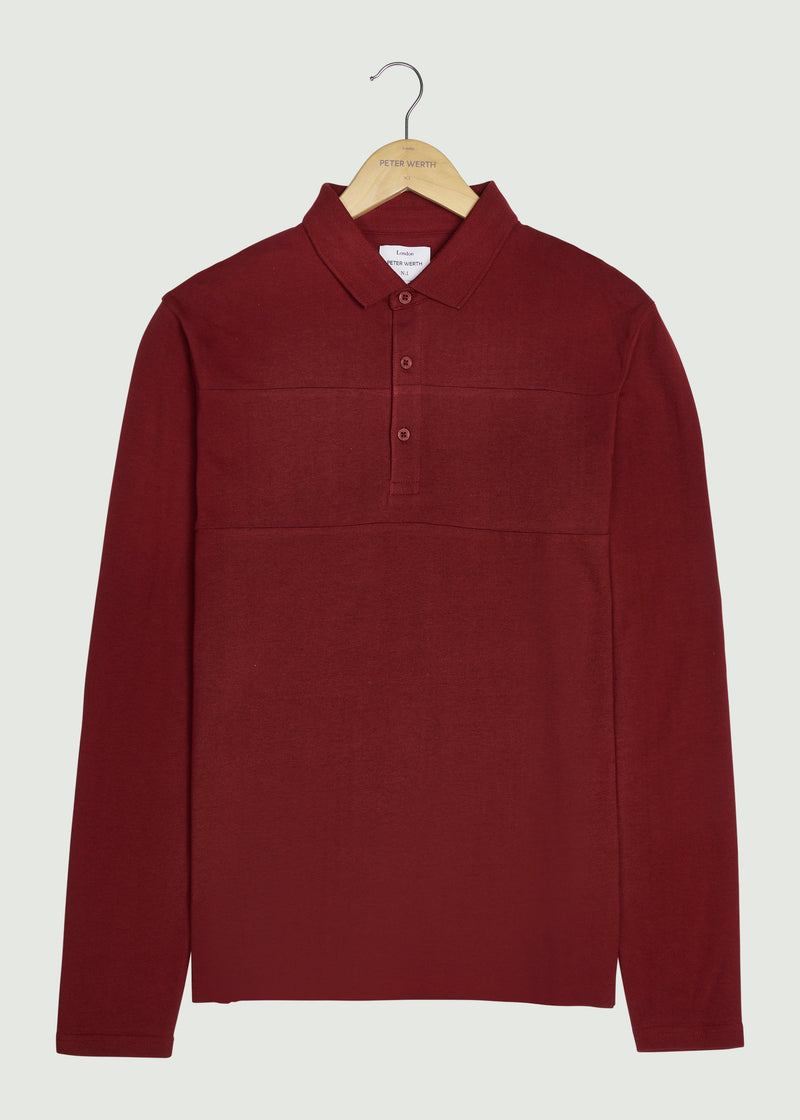 Noaks LS Polo Shirt - Burgundy