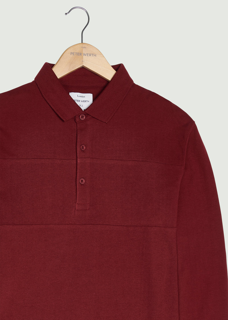 Noaks LS Polo Shirt - Burgundy