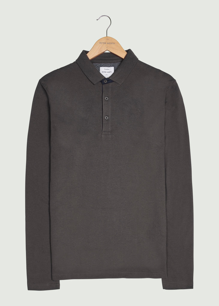 Glasby LS Polo Shirt - Dark Grey Marl