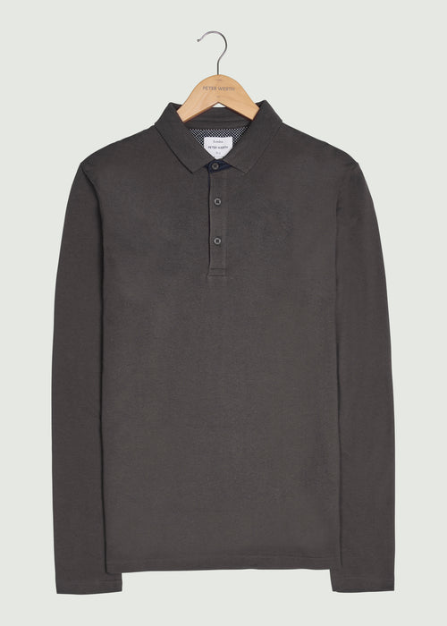 Glasby LS Polo Shirt - Dark Grey Marl