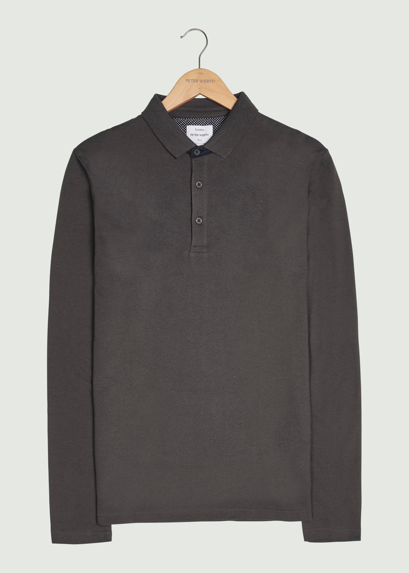 Glasby LS Polo Shirt - Dark Grey Marl