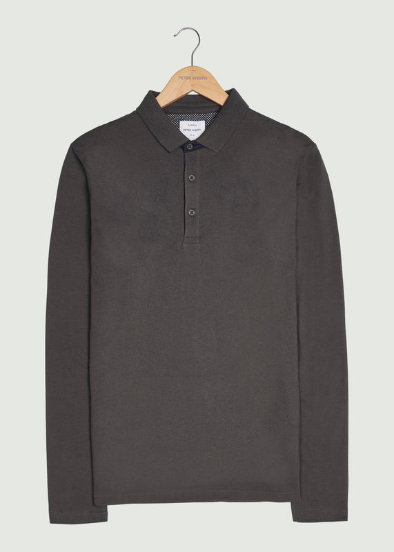 Glasby LS Polo Shirt - Dark Grey Marl