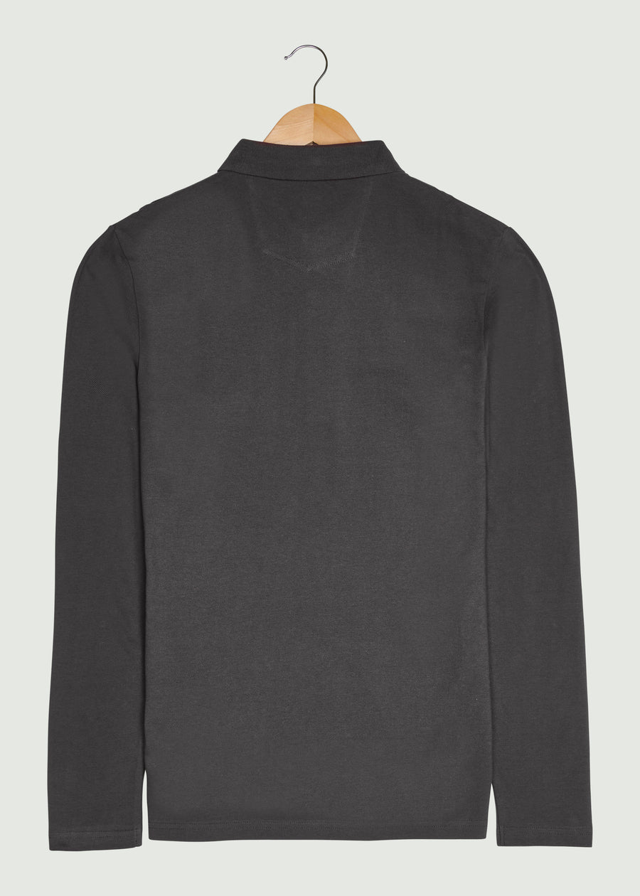 Glasby LS Polo Shirt - Dark Grey Marl