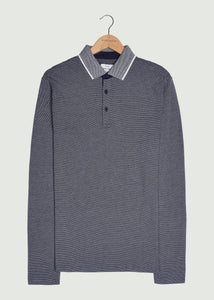Needham LS Polo Shirt - Navy/White
