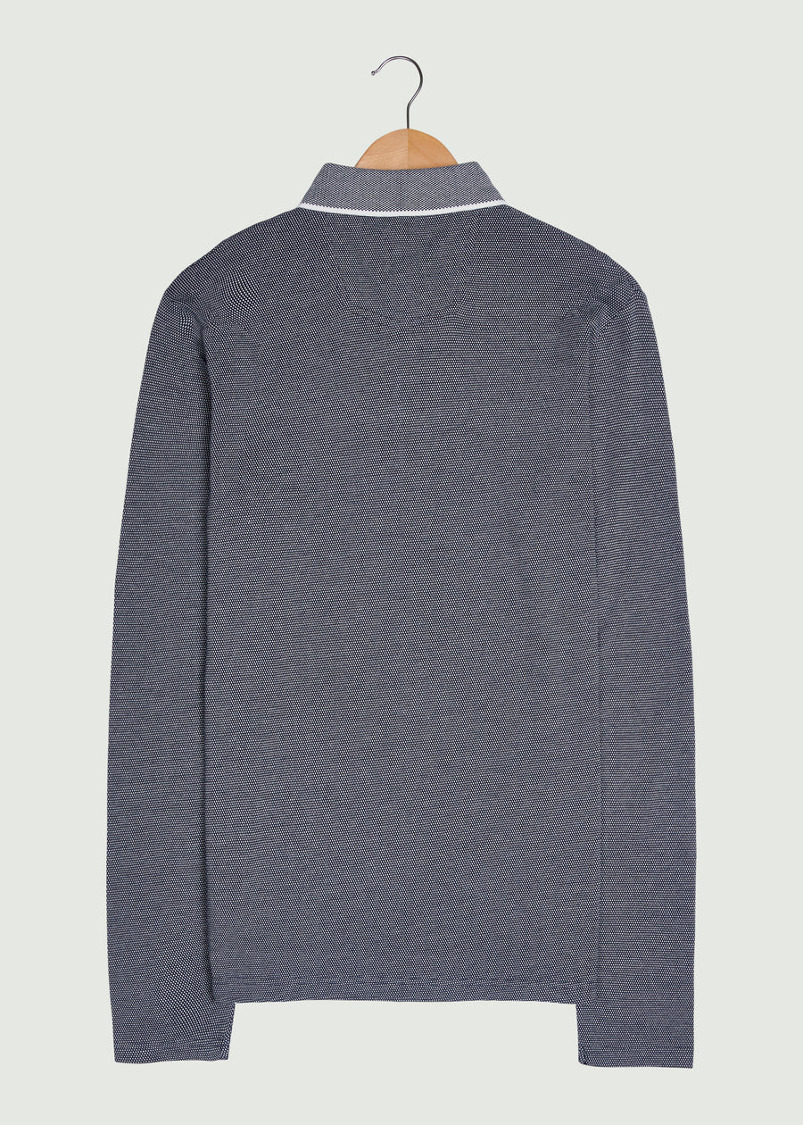 Needham LS Polo Shirt - Navy/White
