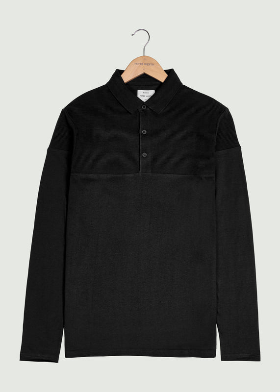 Chessum LS Polo Shirt - Black