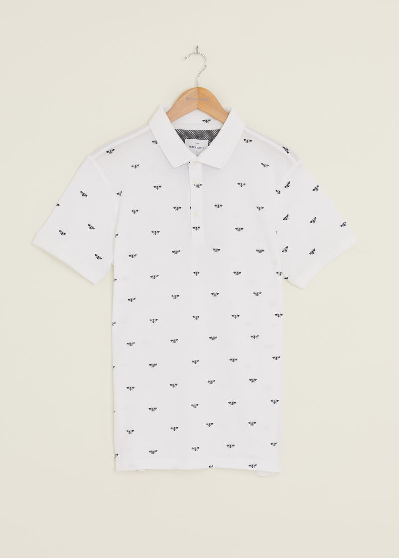 Beehive Polo Shirt - White