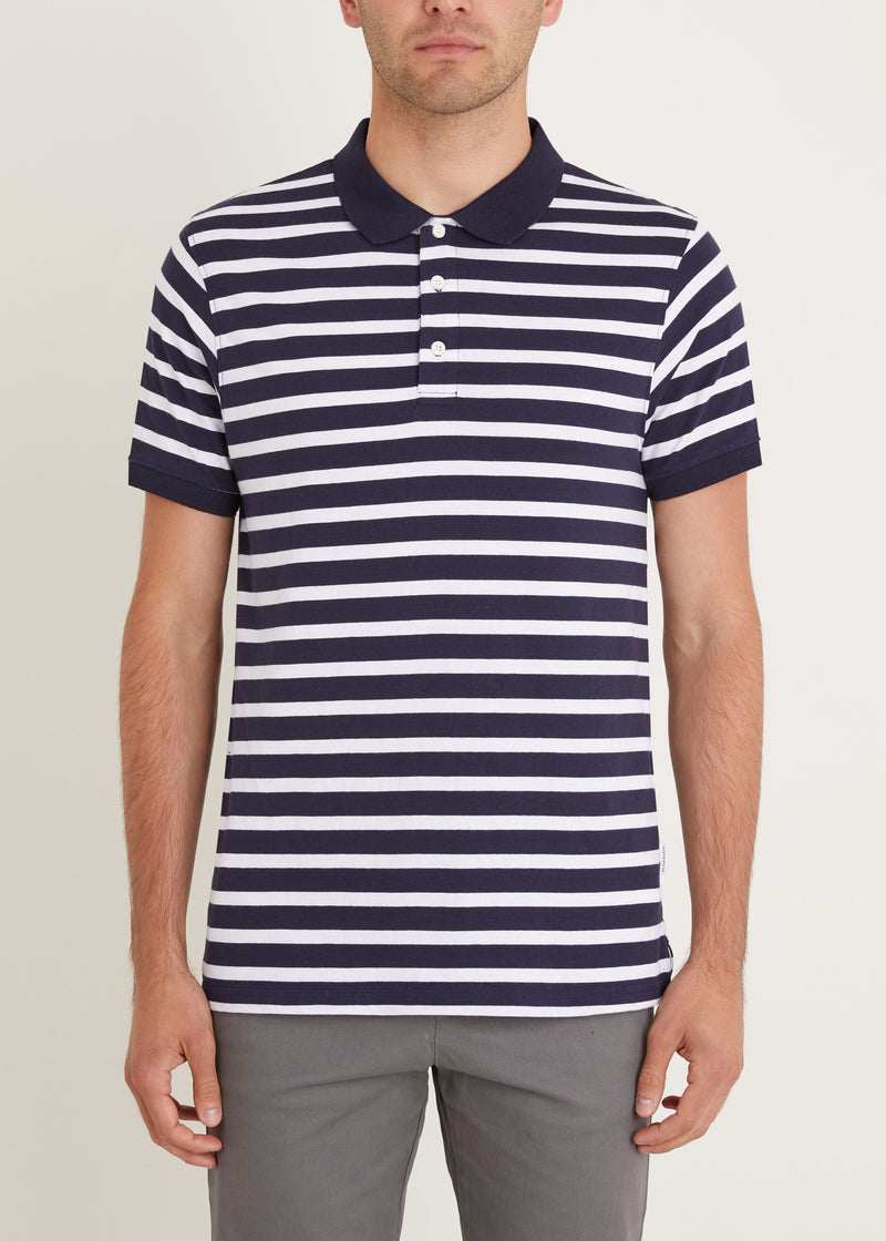 Gresley Polo Shirt - Navy/White