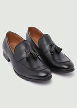 Load image into Gallery viewer, Moorhouse Tassle Leather Loafers - Black